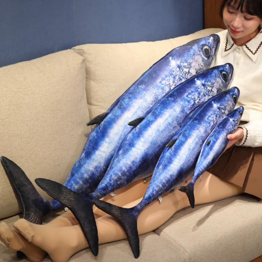 OUKEYI Soft Fish Cushion Pillow,Simulation tunas Plush Pillow Stuffed Toy Throw Pillow for Home Decoration Gift Kids Pillow Stuffed Animal Toy (23.6inch/ 60cm) - Image 2