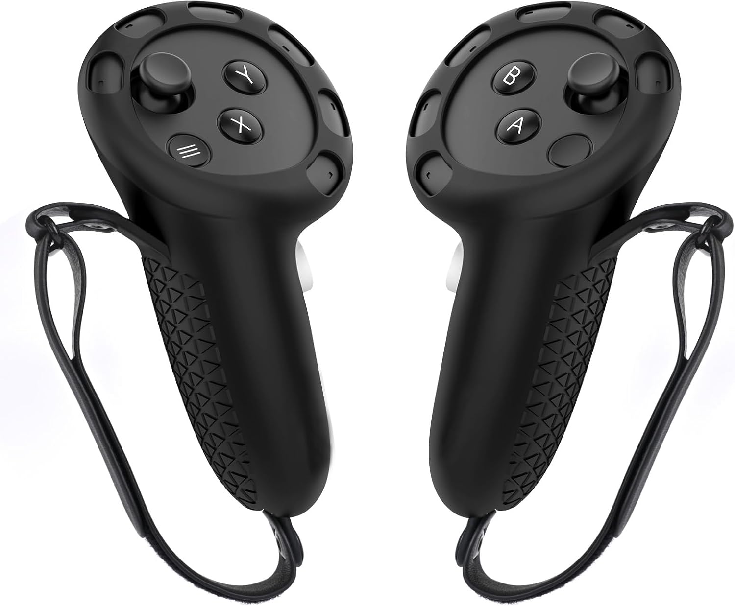 Controller Grips Cover for Meta Quest 3, Silicone Non-Slip Hand Grips Protector with Knuckle Straps Adjustable Soft Touch Handle Sleeve Joystick Cover for Oculus Quest 3 Accessories
