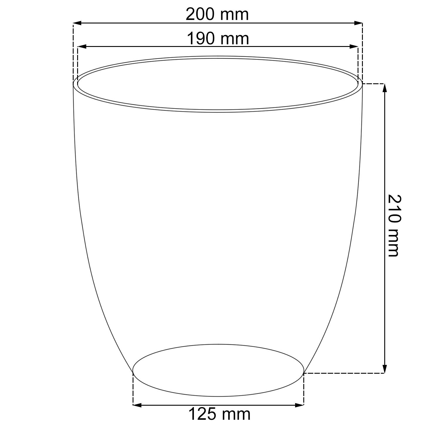 Ecoceramik Handbemalter Keramik-Blumentopf Mit Untersetzer | Ø 20 Cm, Holzdekor | Für Innen & Außen