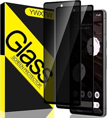 YWXTW [2 Pack for Google Pixel 7A Privacy Screen Protector,9H Hardness Tempered Glass Screen Protector for Google Pixel 7A 6.1",Anti-Scratch Case Friendly Easy Install Bubble Free