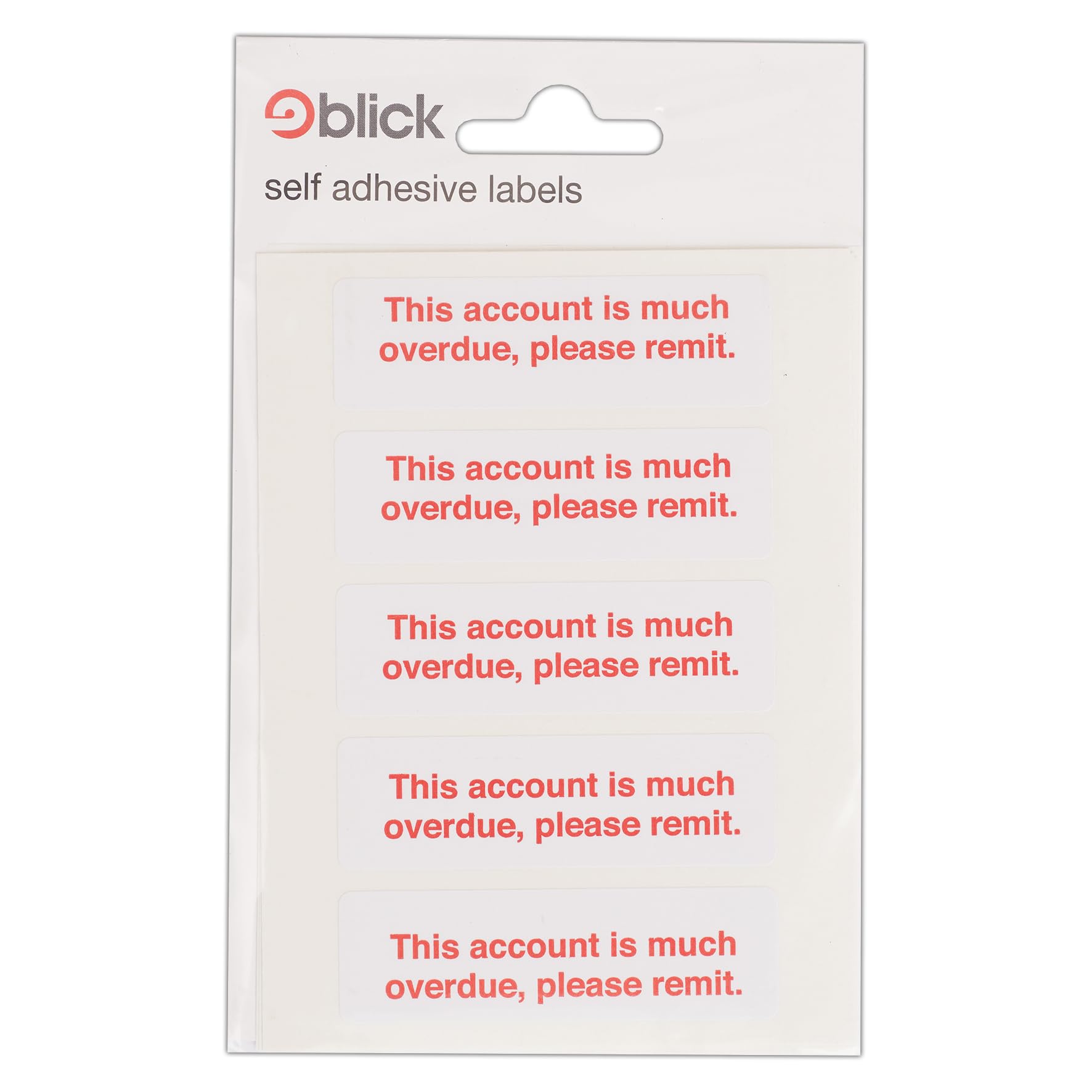 Blick Labels, Red/White, Self Adhesive Stickers, Account Reminder, 19mm x 61mm, 35 Labels, for Home, Office, Family, School, Holiday Calendar Organising, Planner, Rewards Chart, Colour Coding