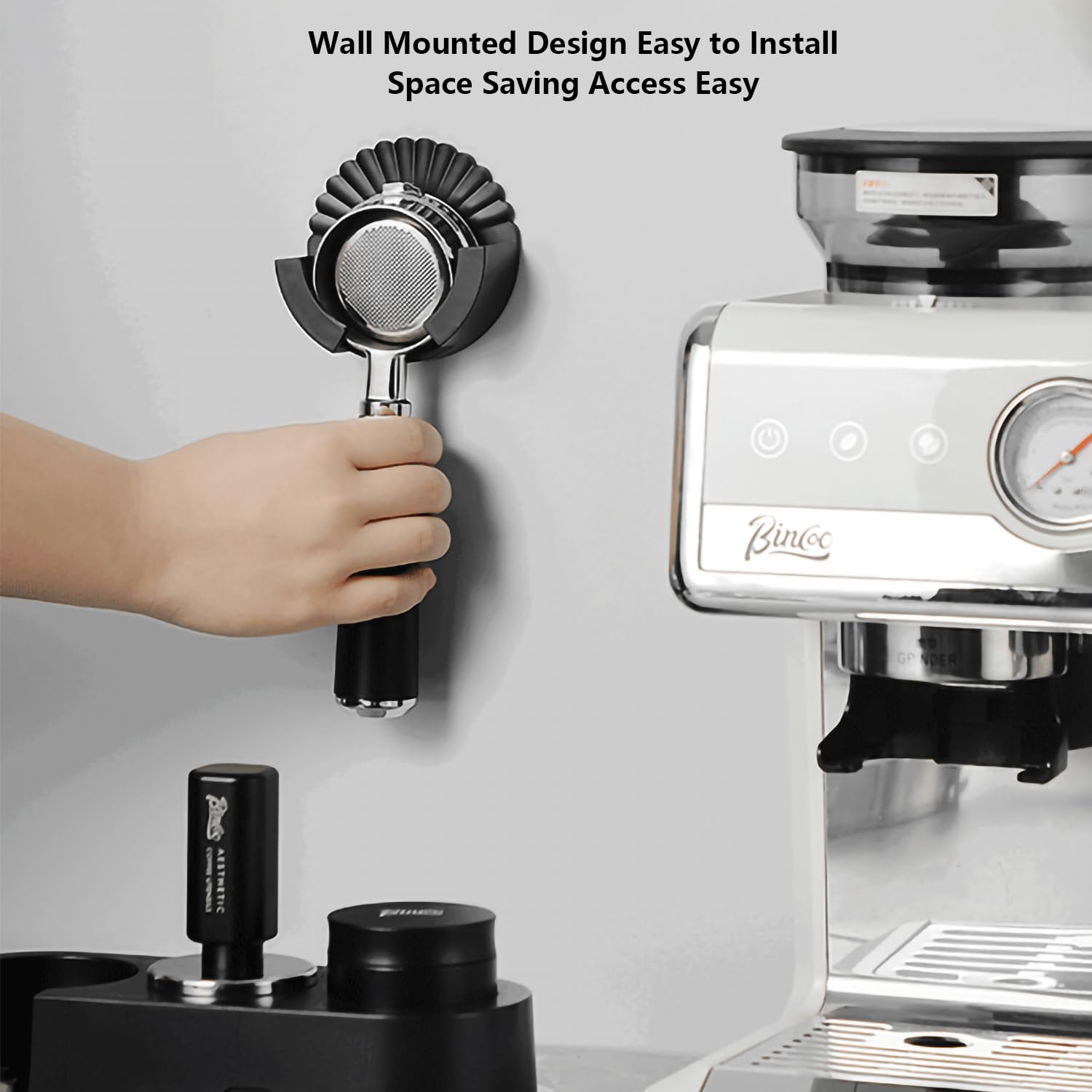 Porte-filtres Expresso Mural Autocollant – Lot De 2 Supports Pour Filtres 51, 54, 58 Mm | Blanc, Installation Facile Sans Perçage