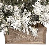 Rockin' Wood Barnwood Christmas Tree Box Made with Real Rustic Reclaimed Wood in The USA - Tree Collar décor Urban Farmhouse Style (Rustic, Large)