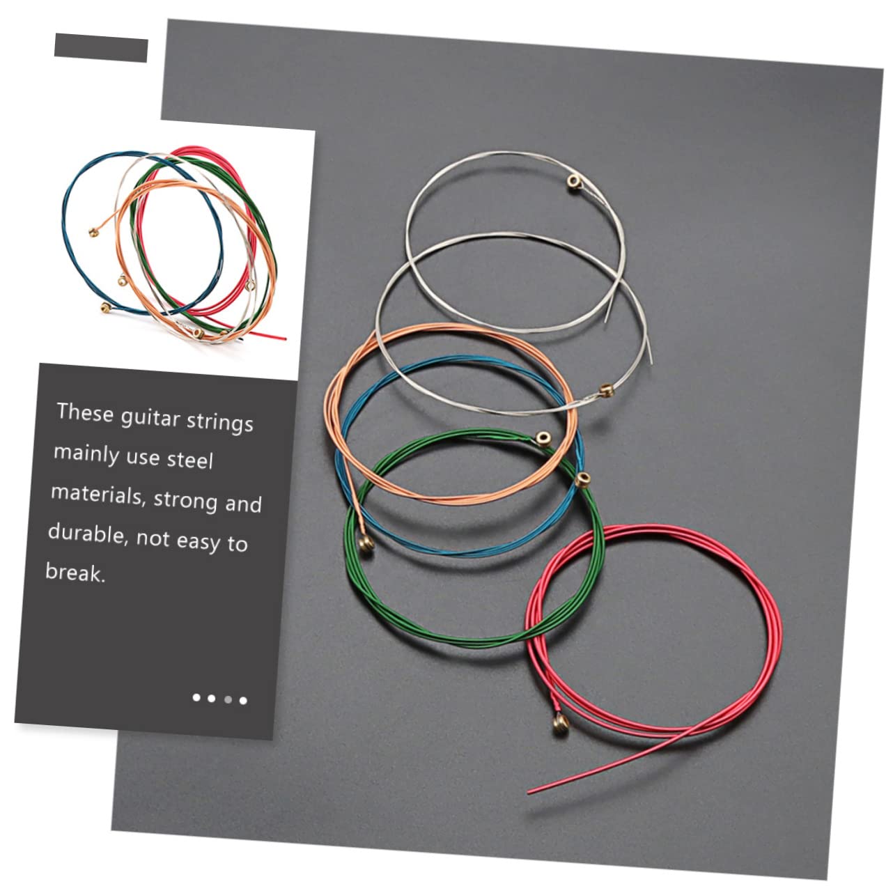 Abaodam 24piezas Cuerdas De Guitarra Folclórica De Acero De Accesorios Para Guitarras Sonido y Potente Para Amantes Música