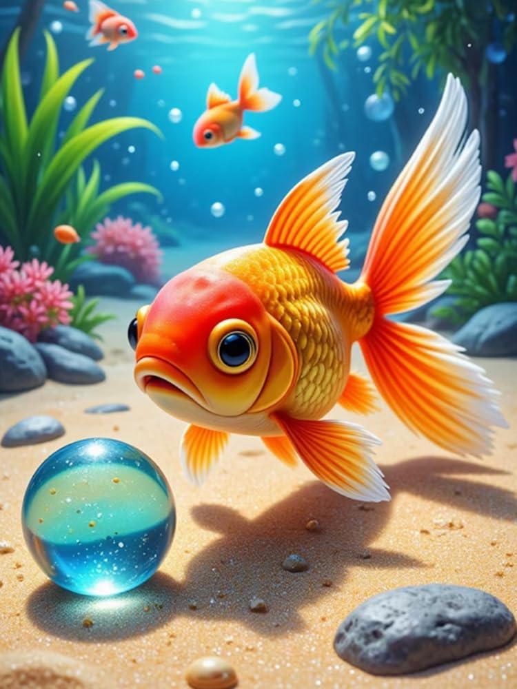 COKYIS Stamped Cross Stitch Kits Goldfish 11CT Counted Printed Cross Stitch Kit,Preprinted Pattern Embroidery Starter Kit for Beginner and Adults 40x50cm