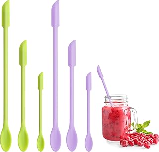 6PCS Mini Spatula Silicone Spatula Set Double Ended Spatulas Thin Jar Spatula Food Scraper Reusable Beauty Spatula Tiny Scraper Small Spatula for Cosmetics for Jar,Kitchen Bottles,Cosmetic