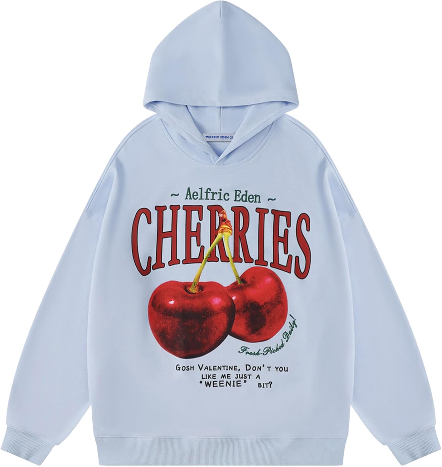 Aelfric Eden Hoodie Cherry Graphic Hooded Sweatshirt Womens Hoodies Y2K Cute Pullover Unisex