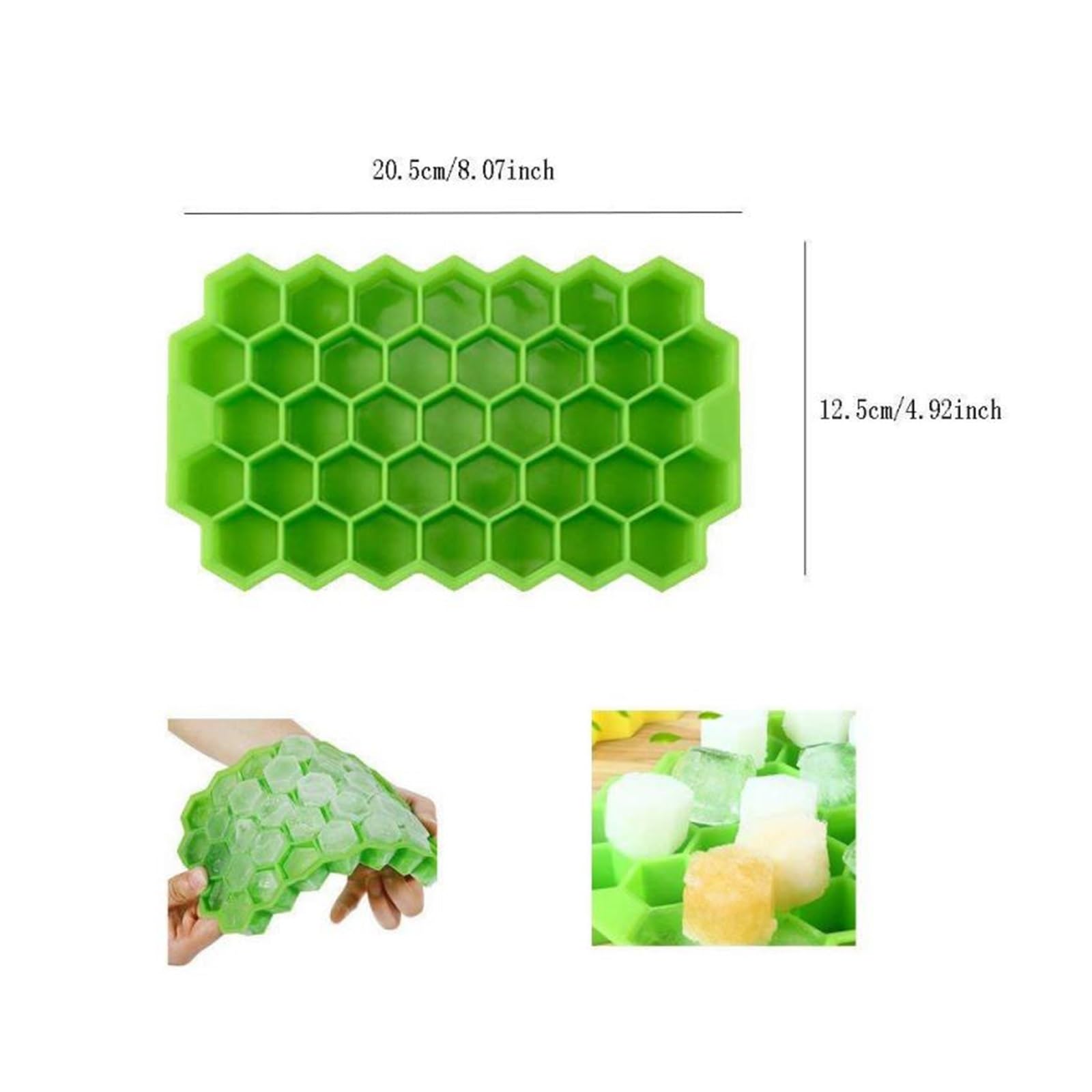 Vassoio per cubetti di Ghiaccio Rimovibile Macchina Creativa per Ghiaccio Stampo per Ghiaccio 37 Fori 1 pz Vassoio a Nido d'Ape con coperchi Cocktail di Whisky (Color : White No Lid)
