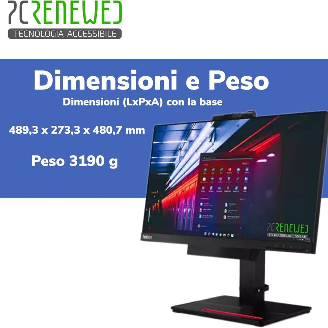 Lenovo ThinkCentre TIO24 24″ All In One Intel Core i5 8400T 16 GB 256 GB Windows 11 Pro Office 2021 Ricondizionato