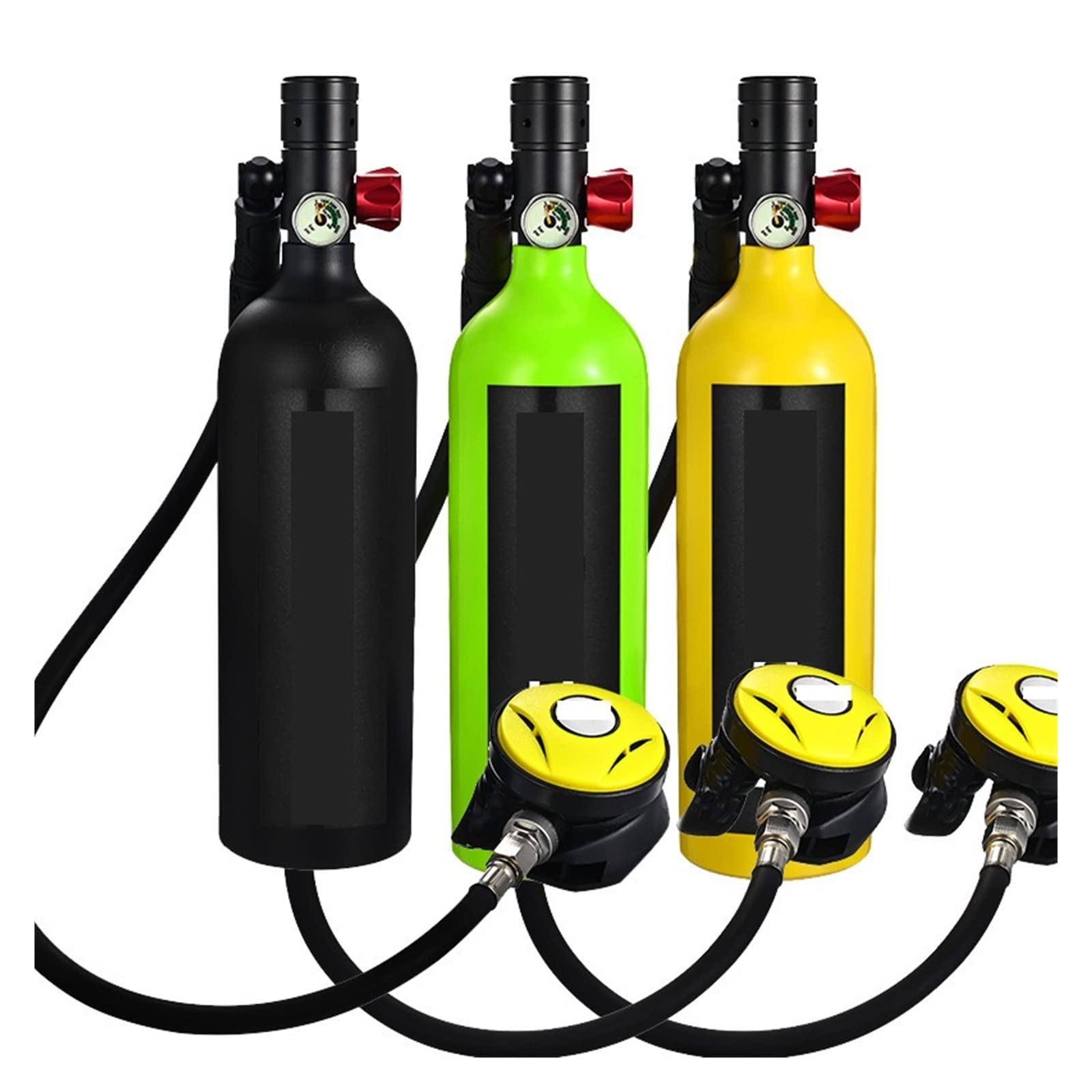 Tauchflasche, Tauchflasche, Schwimmzubehör, Tauch-Atemschutzgerät, Tauch-Sauerstoffflasche, sanfter atmen (Farbe: Schwarz, Paket A, Größe: X-Large)