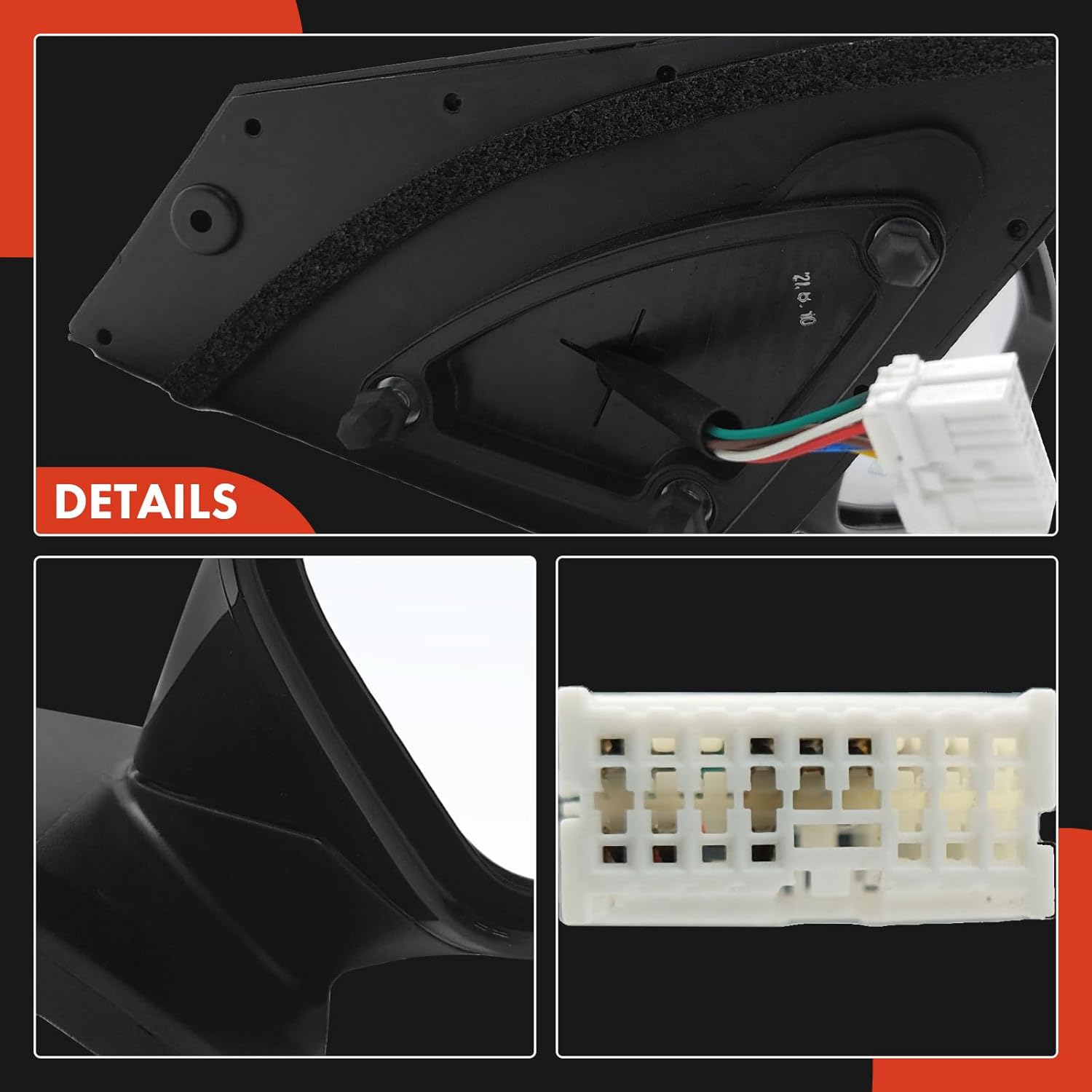 A-Premium Right Passenger Side Power Door Mirror - Compatible with Hyundai Sonata 2011 2012 2013 2014 - Heated Manual Folding Black Outside Rear View Mirror w/Turn Signal - Replace# 876203Q110