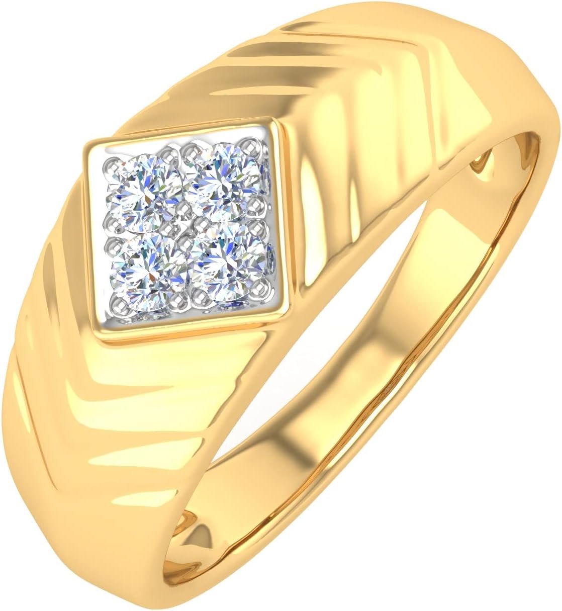 0.15 Carat Men's Diamond Wedding Band Ring in 14K Gold (SI1-SI2 Clarity)