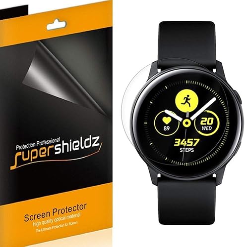 Supershieldz Protector de pantalla diseñado para Samsung Galaxy Watch Active (1.575 pulgadas), (cobertura completa) 0.009 in de alta definición (TPU)
