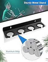 Vista 4 de Soporte de micrófono múltiple para micrófonos con cable e inalámbricos, soporta hasta 4 micrófonos, organizador de micrófono múltiple para soporte