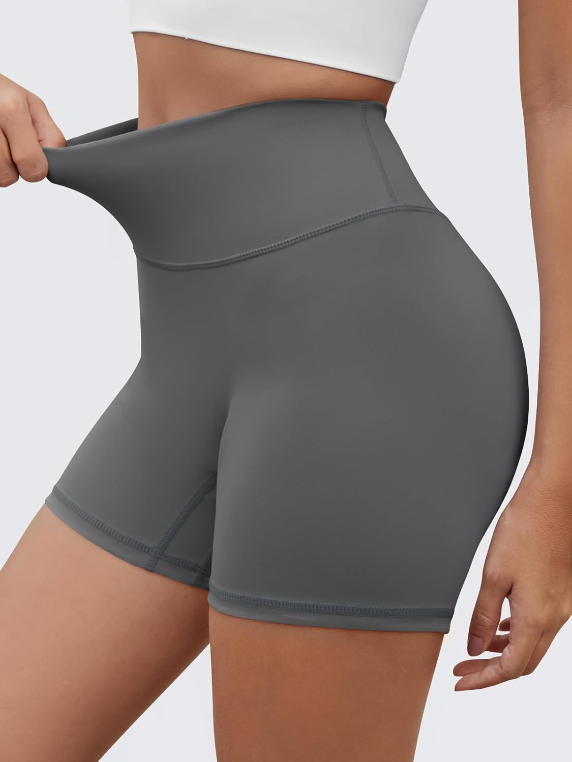 Aoysky Womens Buttery Soft Biker Shorts 4" High Waisted Ruched Workout Gym Yoga Running Athletic Shorts - Image 3