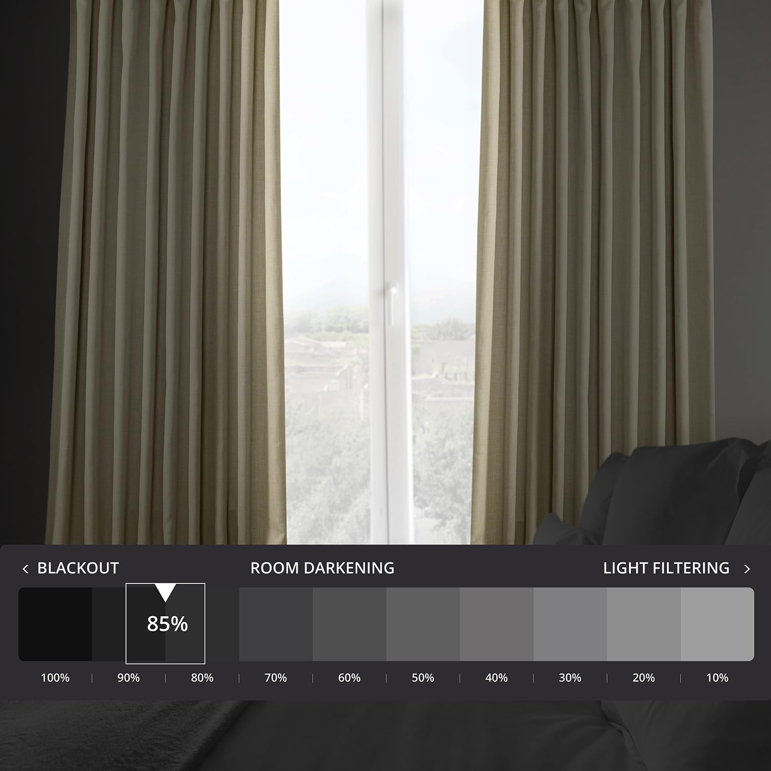 HPD Half Price Drapes Faux Linen Room Darkening Curtains - Image 2