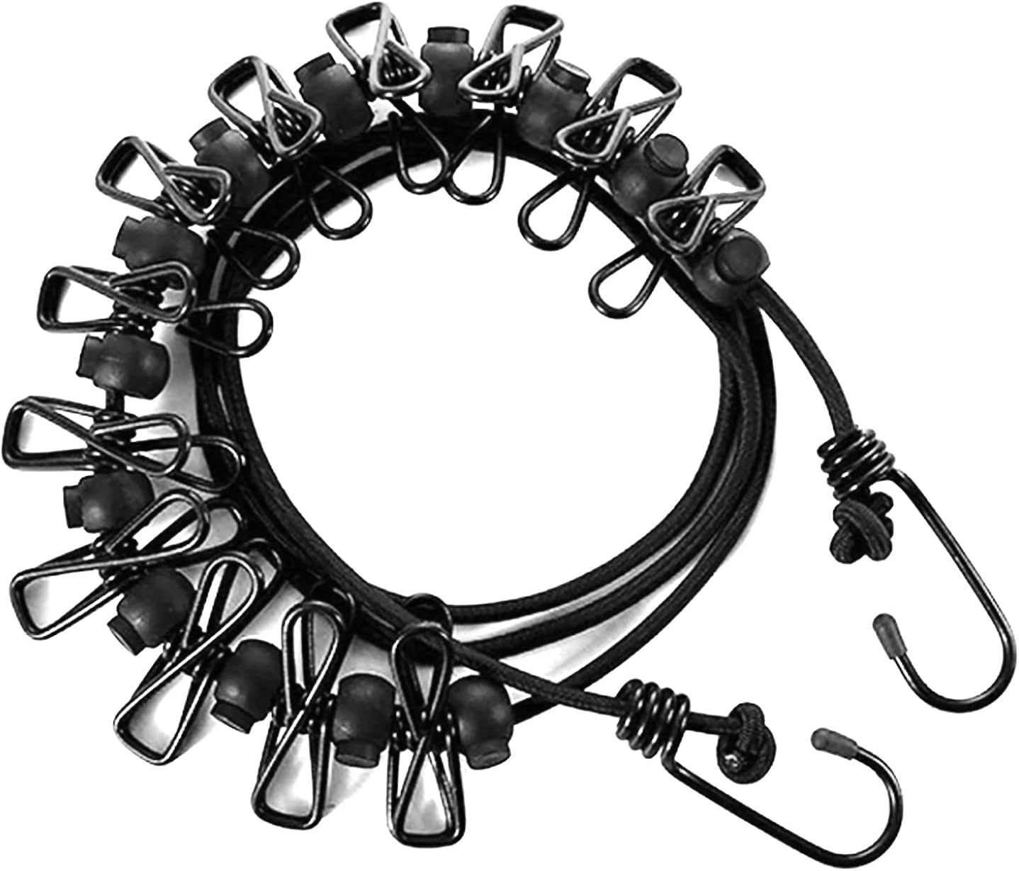 Travel Clothesline,Adjustable Rope Portable Clothespins with 12