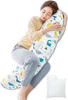 Dakimakura, Pregnancy Pillow, Nursing Cushion, Pregnancy, Maternity, Replenishment Cotton, 7.1 oz (200 g) Included, Back, Lumbar, Leg Support, Easy Side Sleeping, Cotton Material Cover,