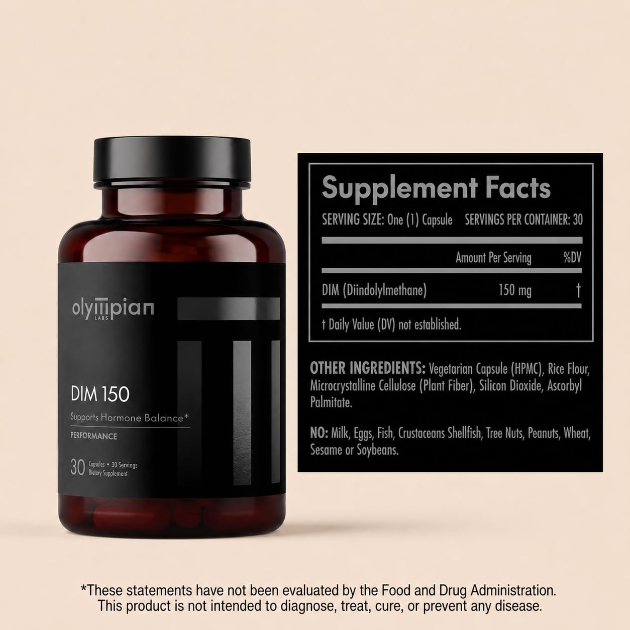 Olympian Labs DIM 150mg - DIM Diindolylmethane Supplement Capsules Supporting Hormone Balance, Clear Skin, PCOS, & Aid in Fitness Regimes - 30 Capsules (30 Day Supply) — Amazon image 2
