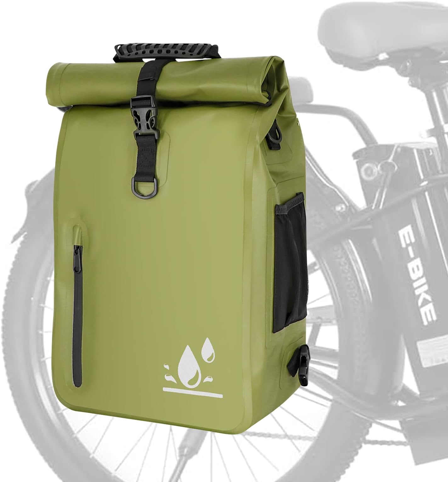 YEEGO DIRECT Bike Panniers, 29L Large Capacity Waterproof bike bags, Bike Rack Bag Bike Saddle Bags For Rear Rack Bicycles Commuter Backpack - Green (1 PCS)