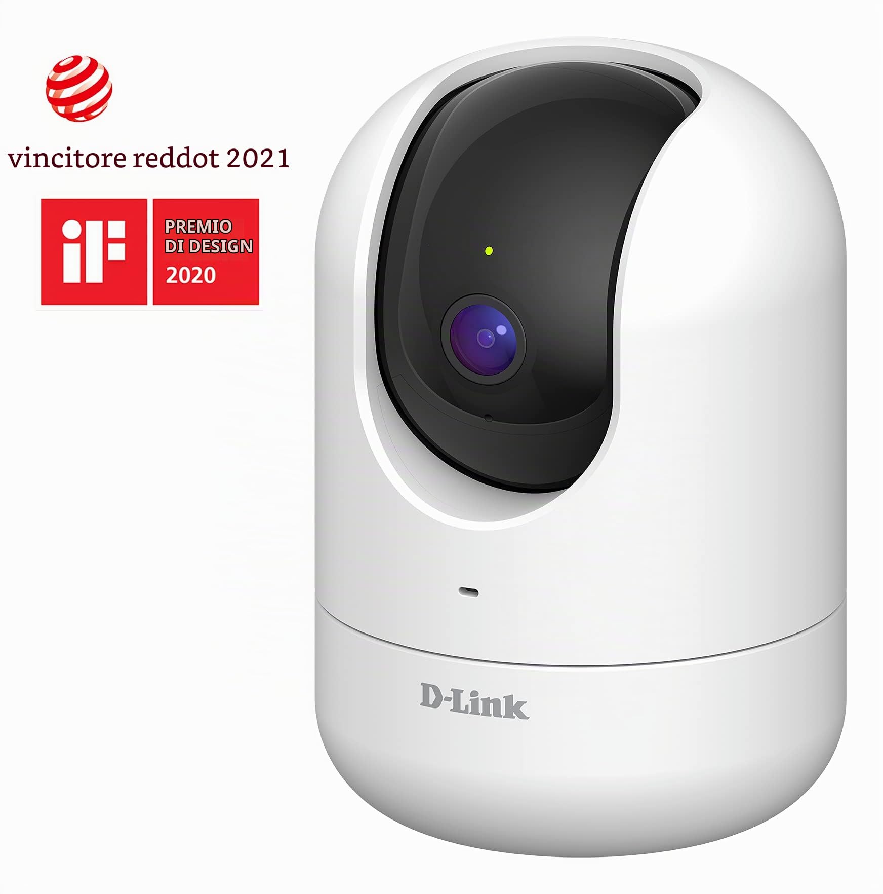 D-Link DCS-8526LH/B1 Videocamera mydlink Wi-Fi 2K QHD compatta con Pan & Tilt, 1440p, panoramica e inclinazione motorizzata, visione notturna, registrazione su scheda SD/cloud