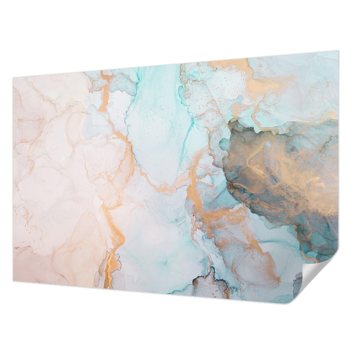 Papier peint autocollant vagues aquarelles Tulup 104x70 cm pour décoration murale de salon