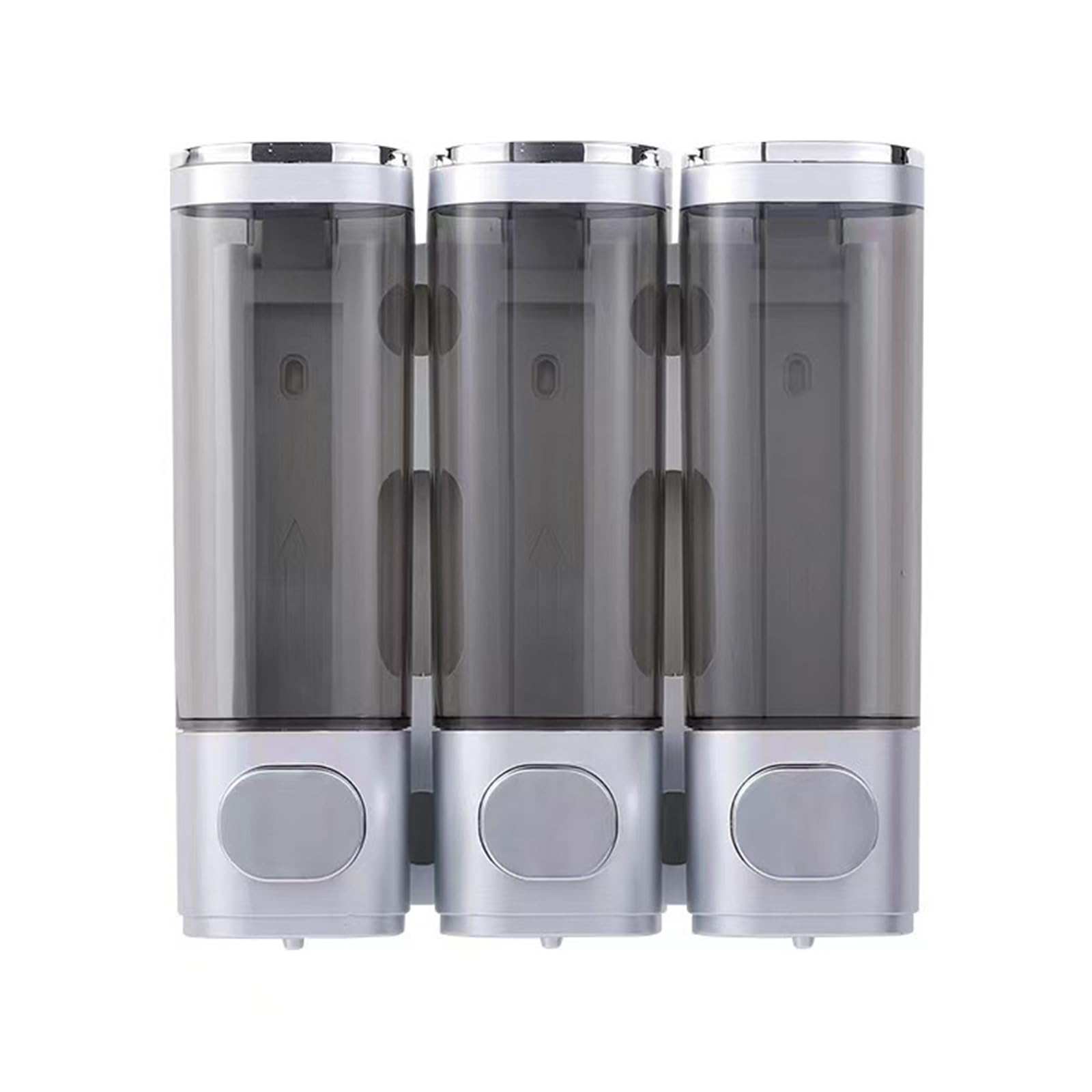 SOONHUA Shampoo and Conditioner Dispenser, Shower Soap Dispenser with 3-Chamber, No Drill Shampoo Shower Gel Dispenser Lotion Container with Lockable Top Lid for Bathroom