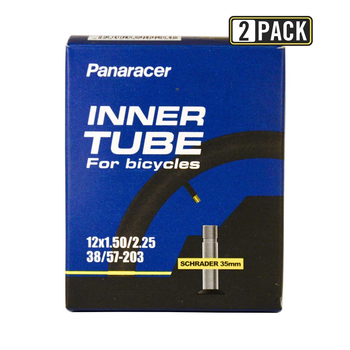 Panaracer 2 Pack 12-1/2 x 2.25 Schrader (American)-35mm Bicycle Tube