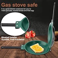 Vista 4 de YUYTE Sartén, sartén de doble cara antiadherente plegable sartén plegable para hacer panqueques de huevo frito, sartén antiadherente para gas