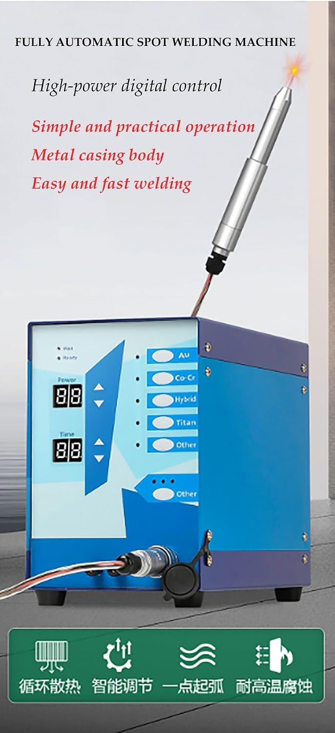 Advanced Automatic Jewelry Spot Welder, High Precision Welding Equipment for Gold, Silver Co-Cr Jewelry, with Anti-Oxidation Technology Digital Controls