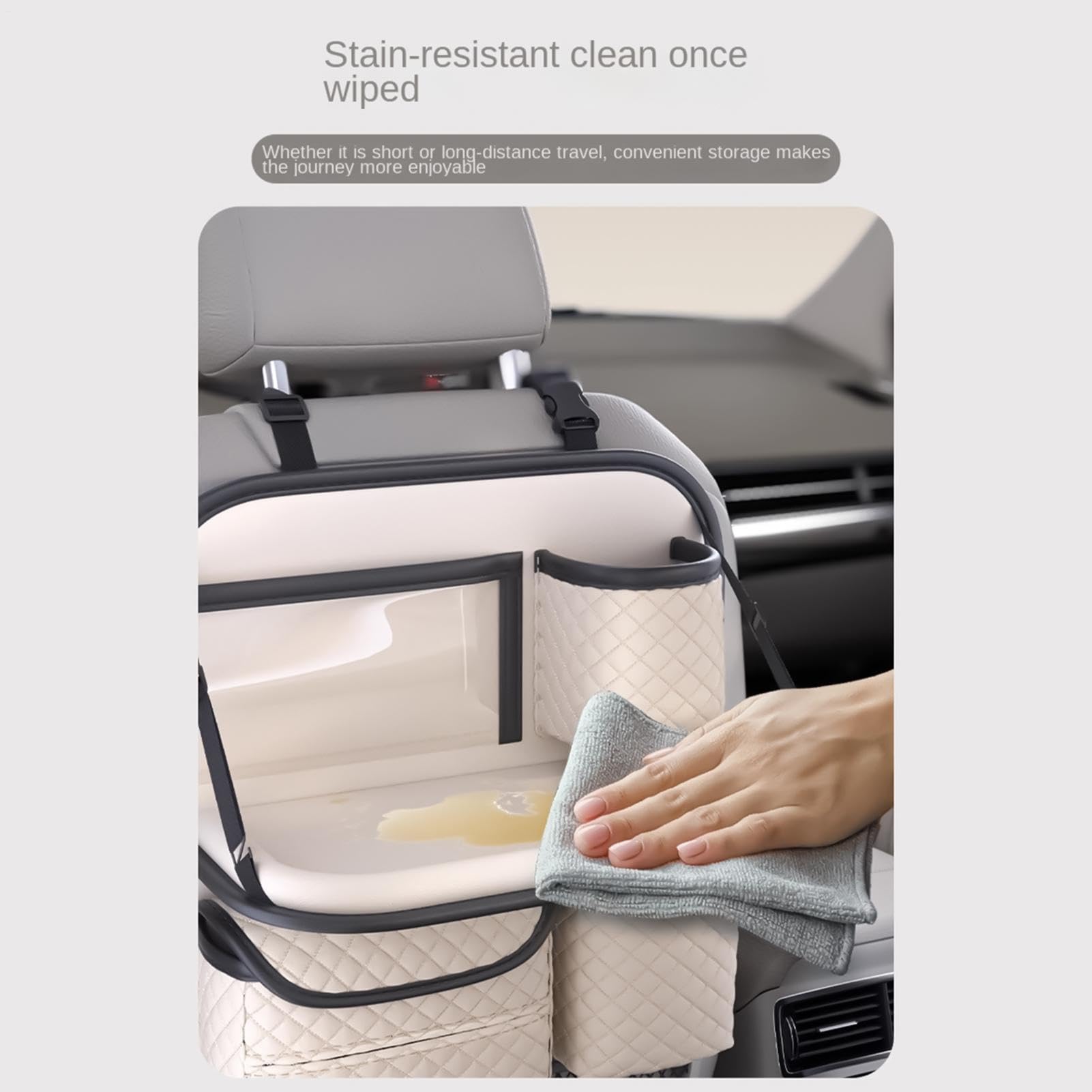 Organizer per sedile posteriore per auto, anti-fuoriuscite, grande capacità | Organizer per sedile posteriore auto con supporto per tablet per telefono bevande viaggi su strada vacanze in famiglia