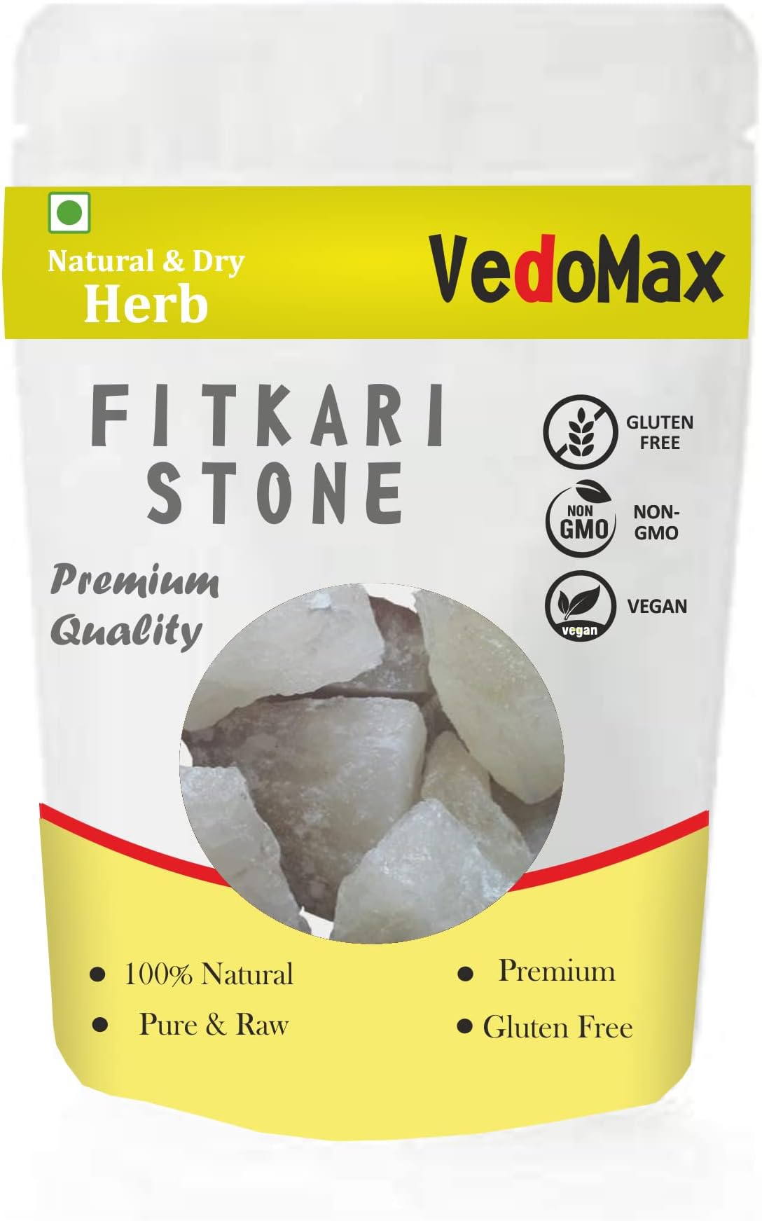 Fitkari Stone | Alum Stone | phitkari alum stone| alum stone for shaving | alum stone for water purification - (100 gm)