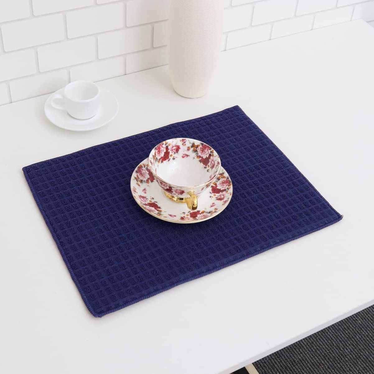 EVOHOUSE Ultra Absorbent Reversible Microfiber Dish Drying Mat (50 X 38 CM) & Protector for Kitchen Countertops, Sinks Folds for Compact Storage Extra Drying Kitchen Mat (Navy Blue) (B0CGR5YXNF) Amazon Price History, Amazon Price Tracker