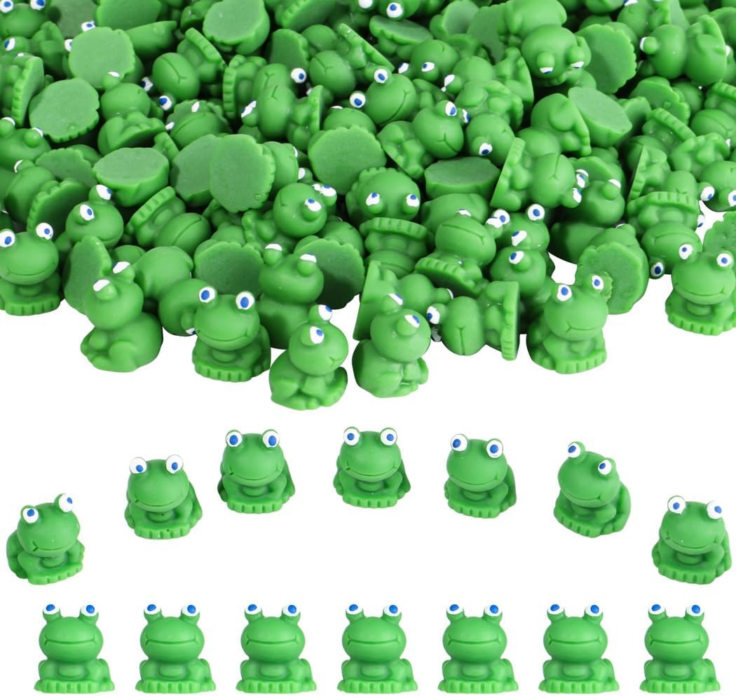 Green Mini Frog Miniature, 200 Pcs Resin Mini Frogs, Diy Terrarium Ornament Accessories, Mini Frog Garden Decor, Fairy Garden Decor