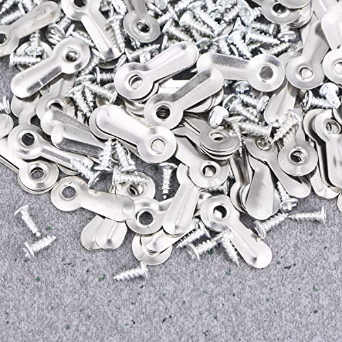 Milisten 100 stücke rahmen bild drehknopf bilderrahmen befestigungen und 100 stücke schrauben für hängende bilder fotos zeichnung (silber)