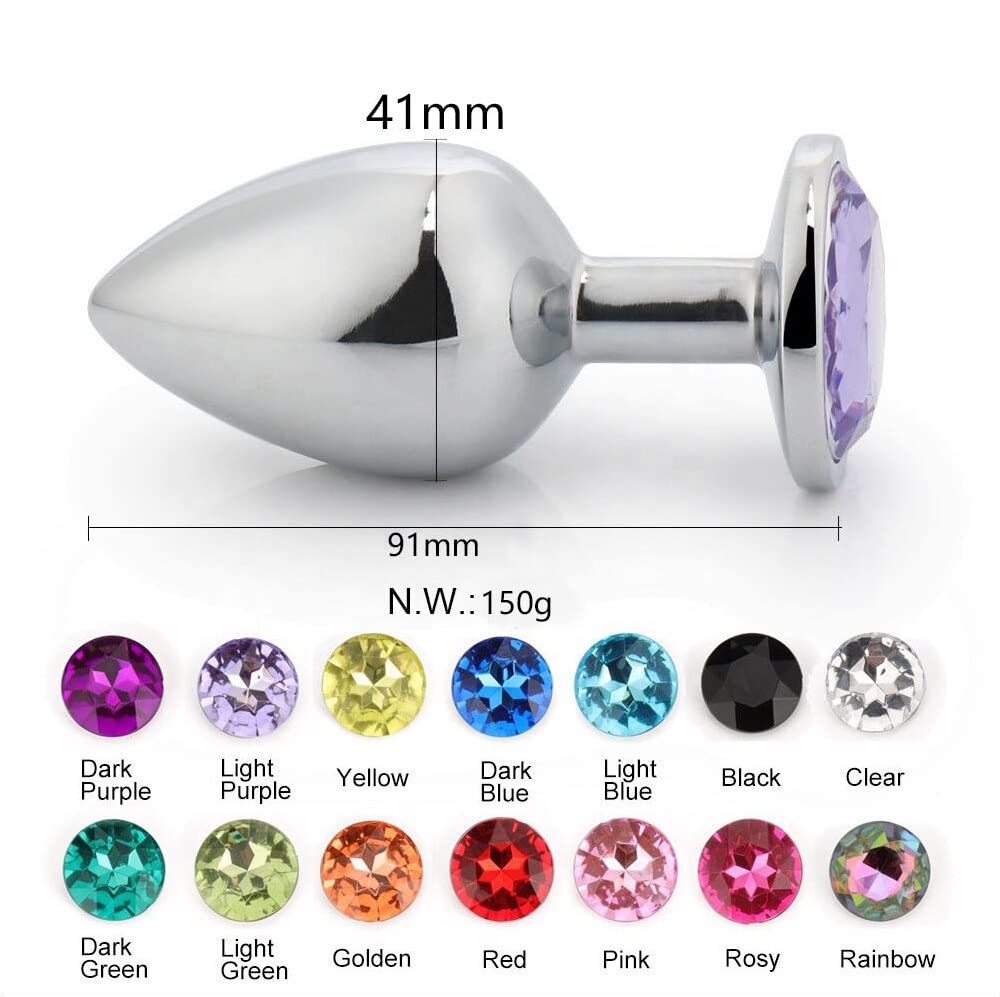Amazon.com: Anal Butt Plug Large Round Bottom Anal Plug Multiple Color  Stainless Steel Anal Butt Crystal Anal Beads Anus Sex Toys Massager :  Health & Household