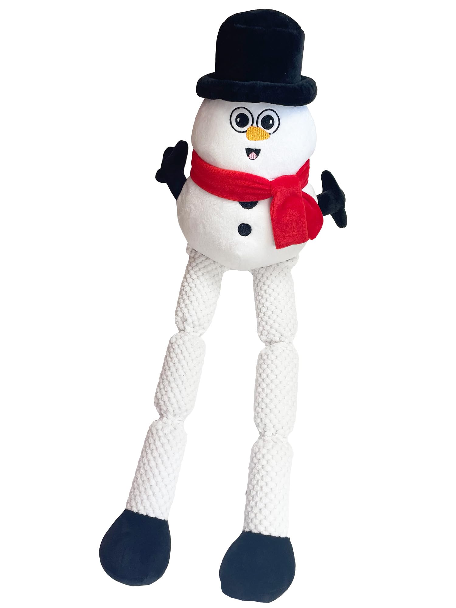 Happy Pet Christmas Squeaky Long Legs Large Dog Toys for Medium & Large Dogs (Squeaky Legs Snowman)