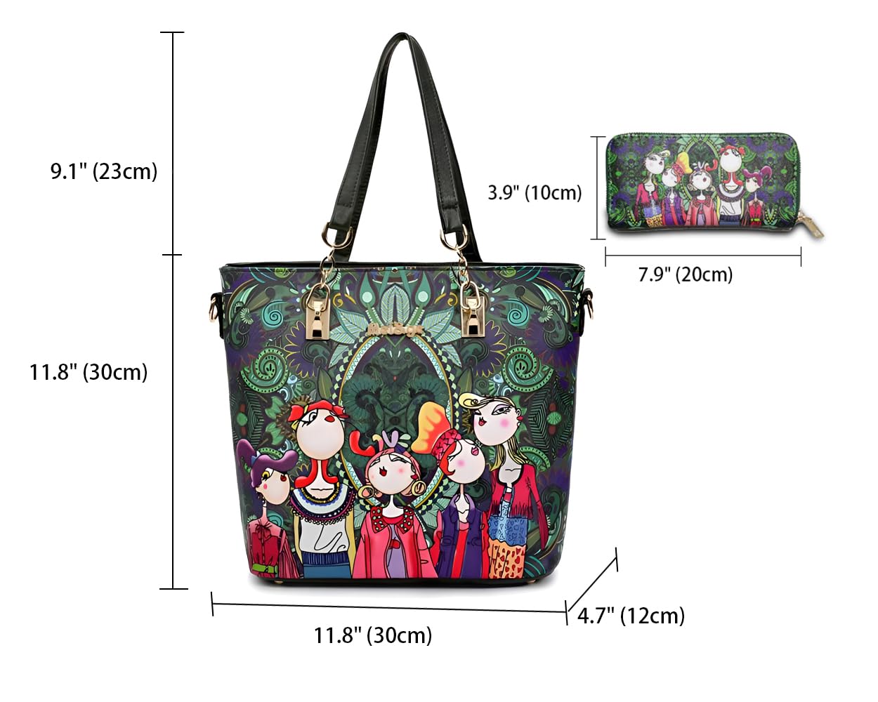 DEERWORD Donna Borse a Spalla Borsa a Tracolla Elegante Grandi Firmate Marca Mano Antifurto PU pelle 5706 2 pz