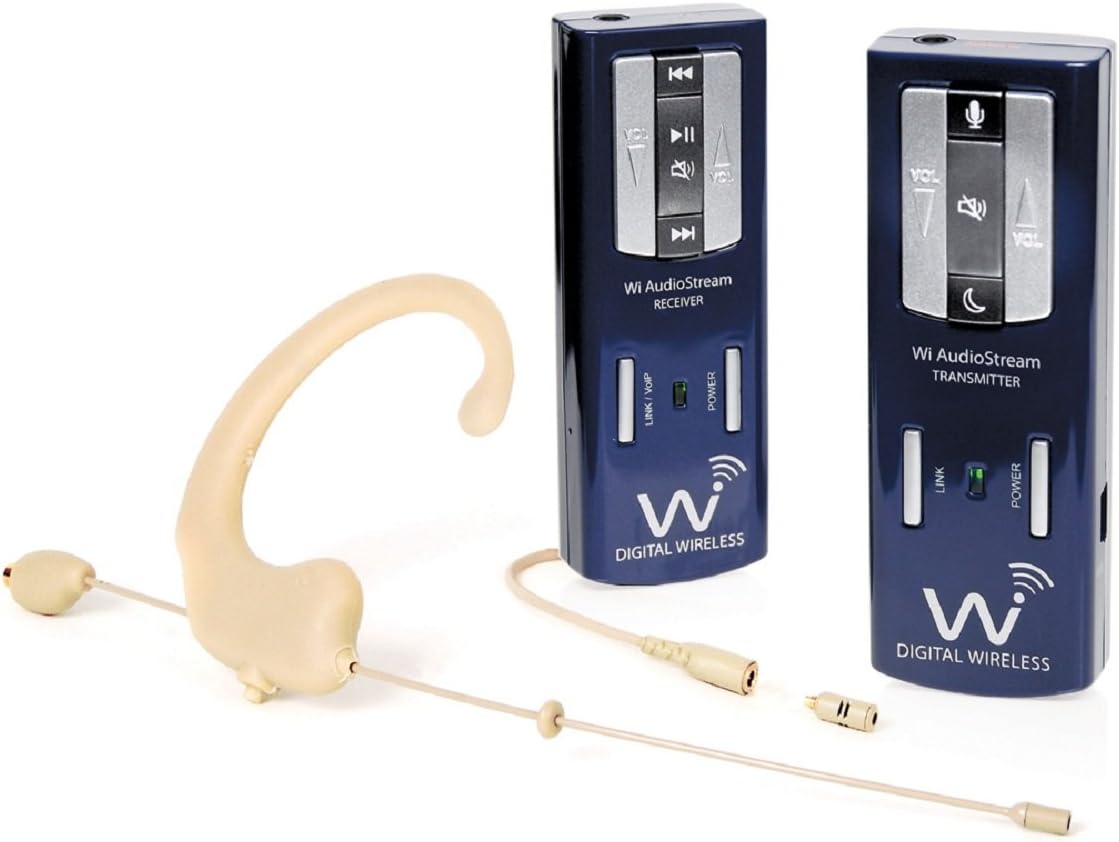 Wi Digital Wi Audiostream EL Pocket Portable Stereo Digital Wireless Microphone and Audio Monitoring System
