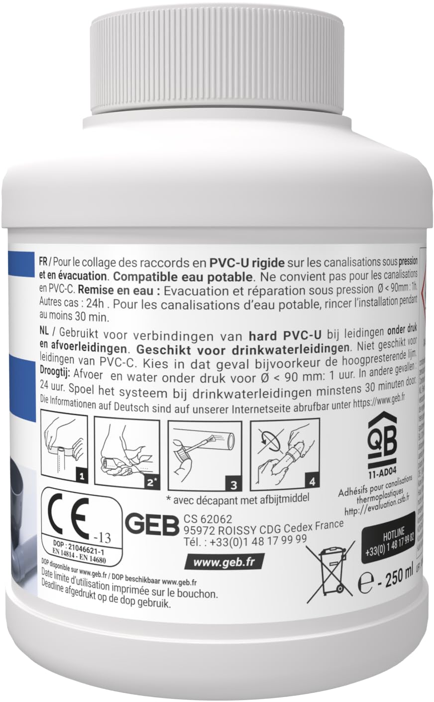 GEB Colle gel plus PVC 250 ml