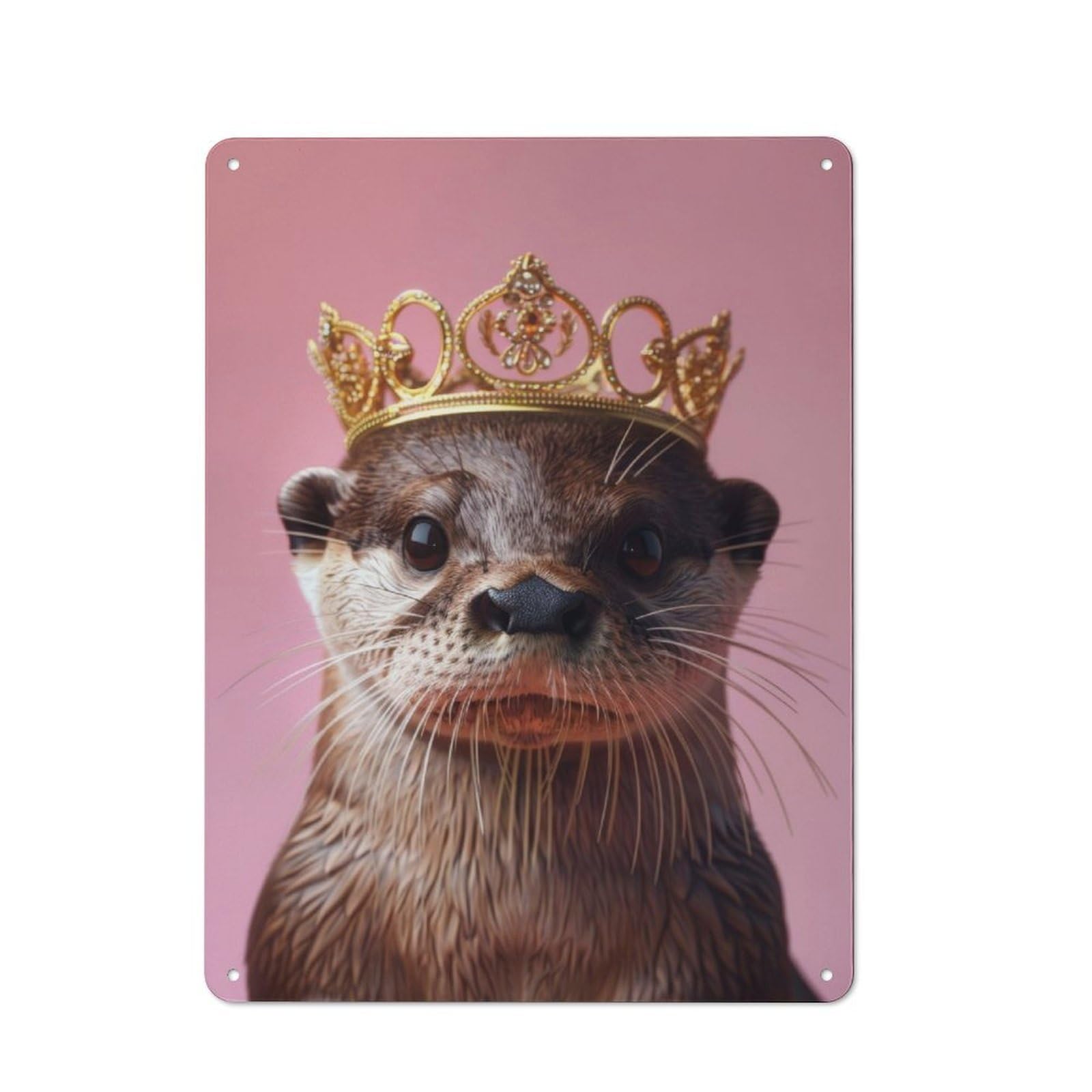 Junmoney Otter King Tin Wall Plaque 40X30cm With For Workshop Wall, Suited To Workshop Decor Fans, For Retro Home Interiors