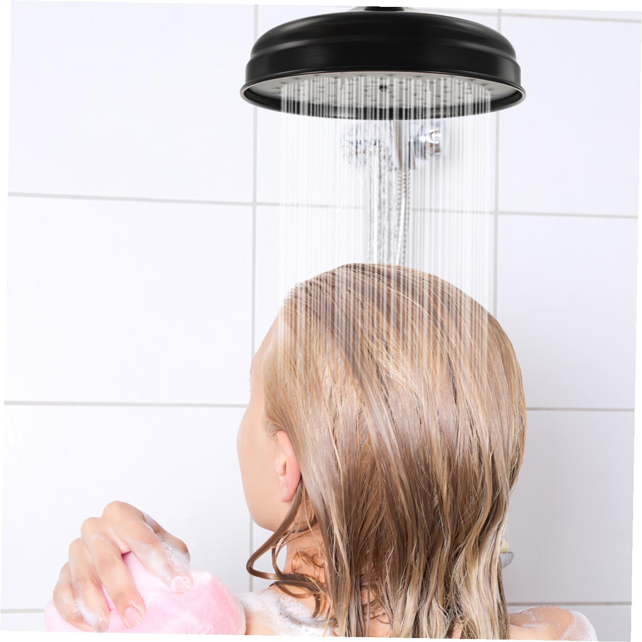 Cabezal de Ducha Fijo Retro de Cobre Negro Rociador de Lluvia Grande para Baño Suministro de Ducha Efecto Cascada Antiobstrucción Compacto y Fácil de Instalar Vintage