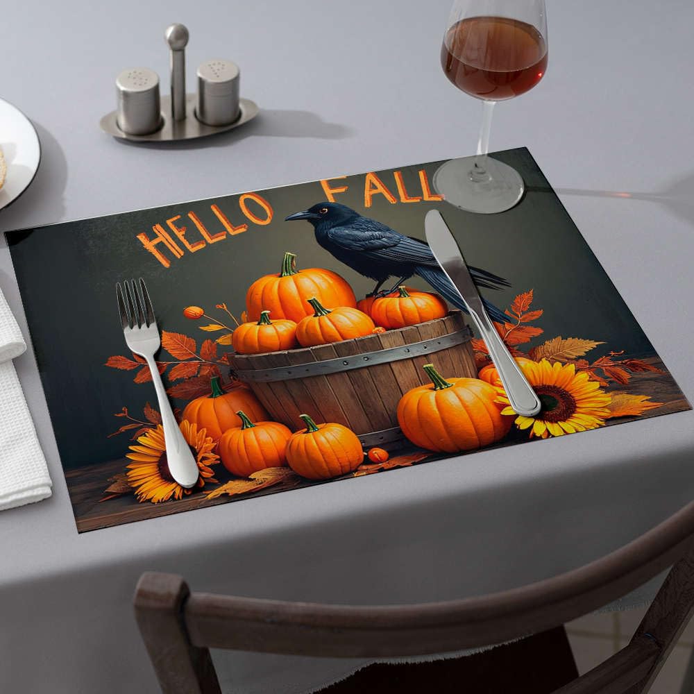 Sets de table de Pâques Hello Fall protégeant de la chaleur vos comptoirs