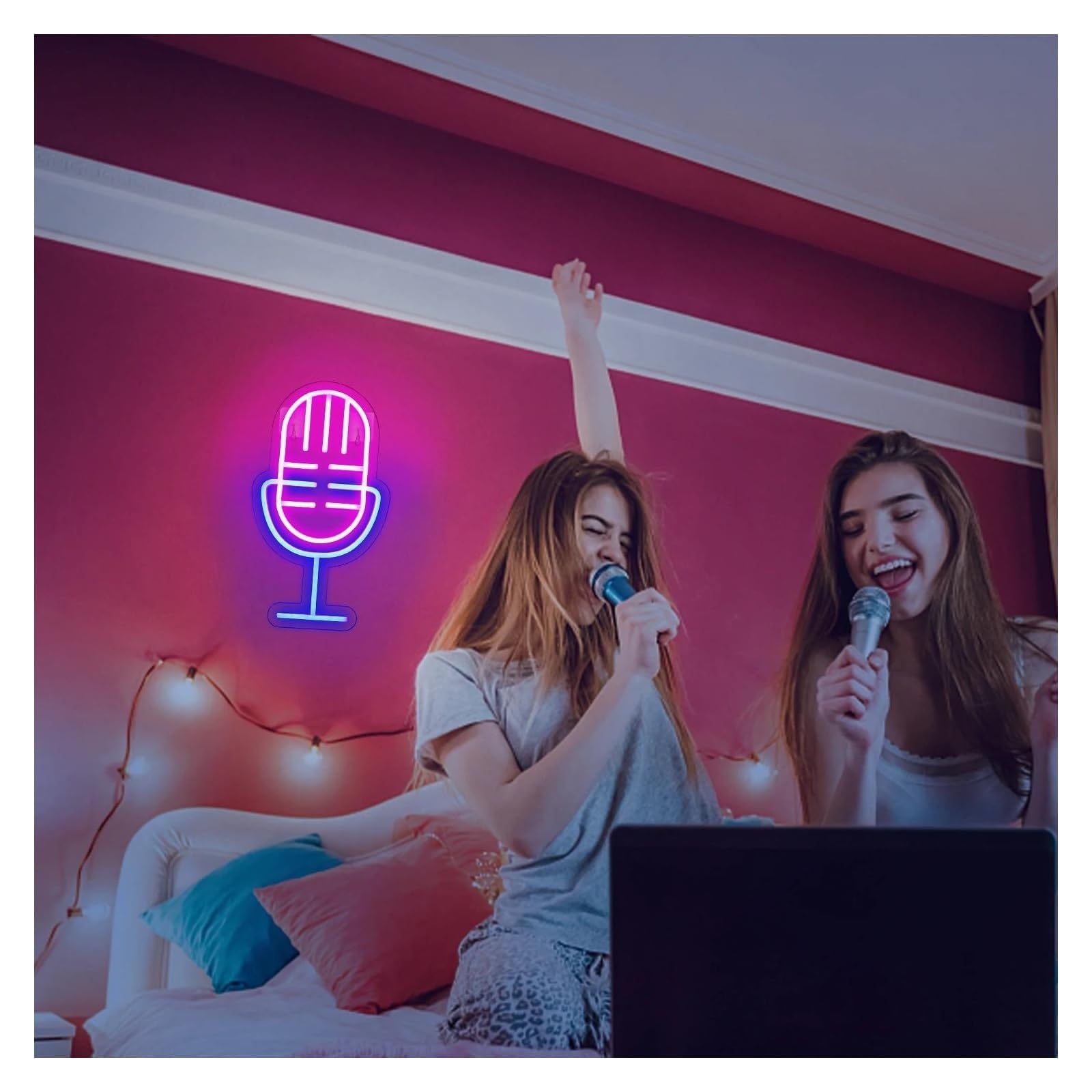 Letrero de neón Luces de neón para micrófonos para fiestas decoración luces para comedor dormitorio hogar pared bodas