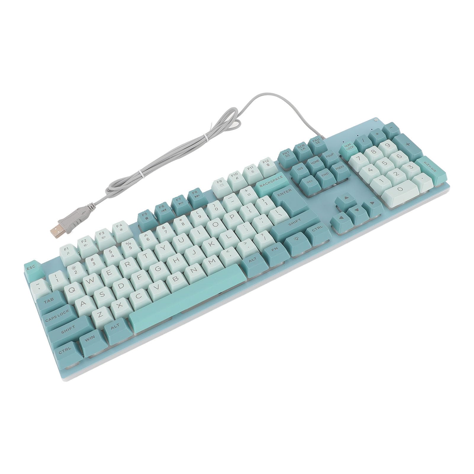 Tastiera USB Illuminata con Tastiera Cablata con Stampa di Grandi Dimensioni, da Gioco Retroilluminata per Anziani (Cielo bianco bluastro)