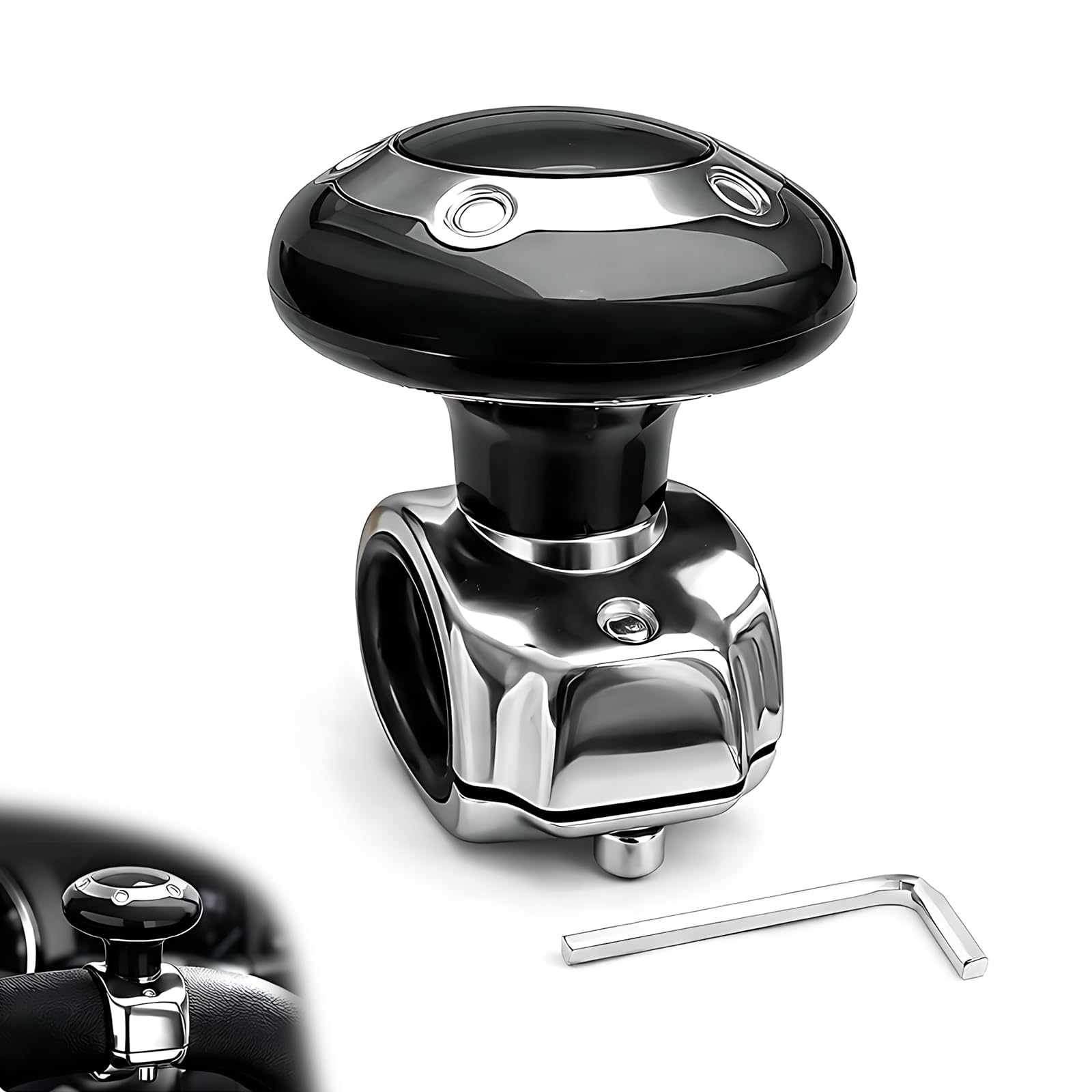 Steering Wheel Knob Spinner Knob, Universal Car Steering Wheel Knob, Vehicle Steering Wheel Spinner Easy Maneuver, Universal Fit Driving Helper Car Handle Spinner for Cars, Trucks, Tractors & Boats