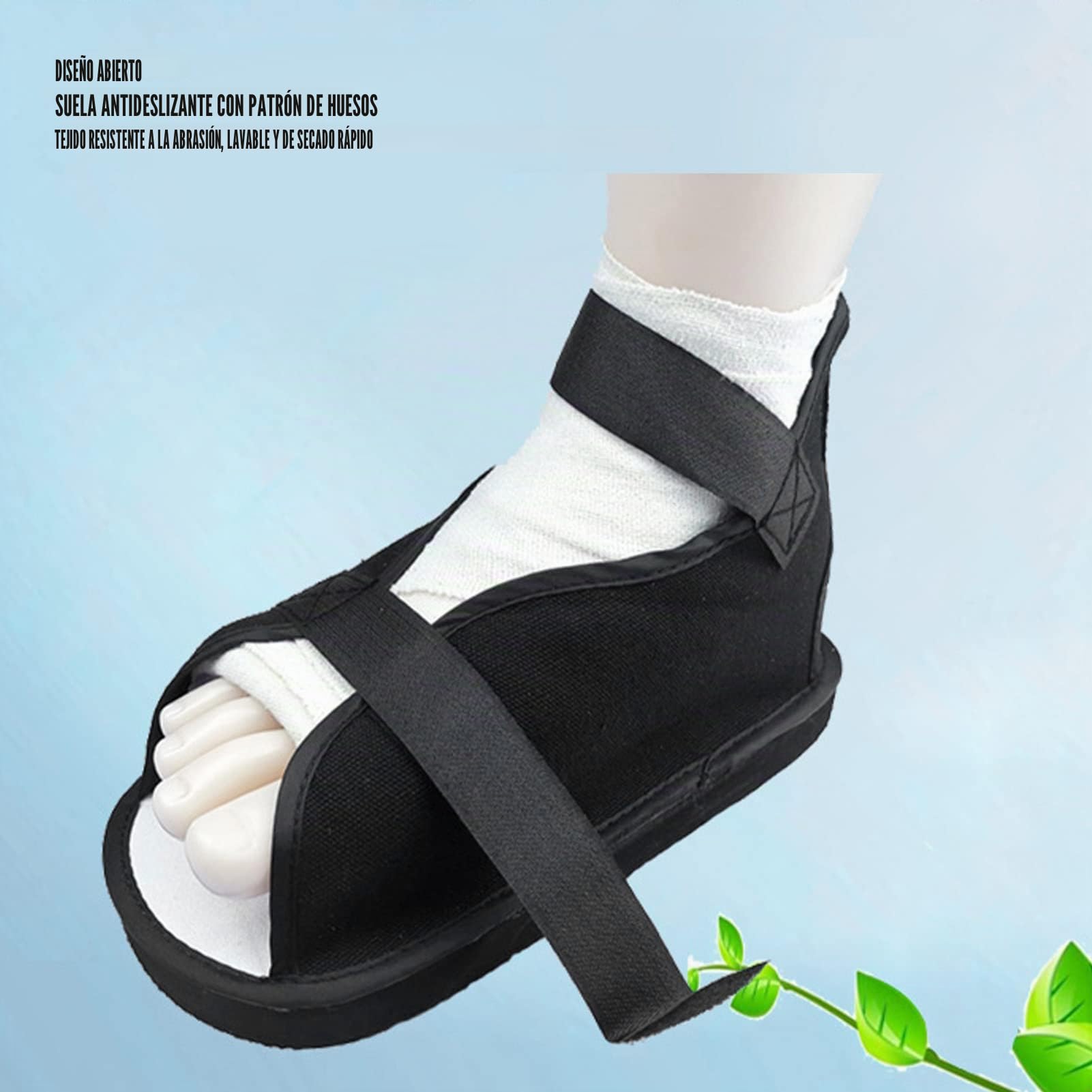 Fyearfly Zapatos de yeso quirúrgico, zapato postoperatorio de yeso para fractura de punta abierta Soporte de pierna protectora para pies Soportes para suministros sanitarios Equipos