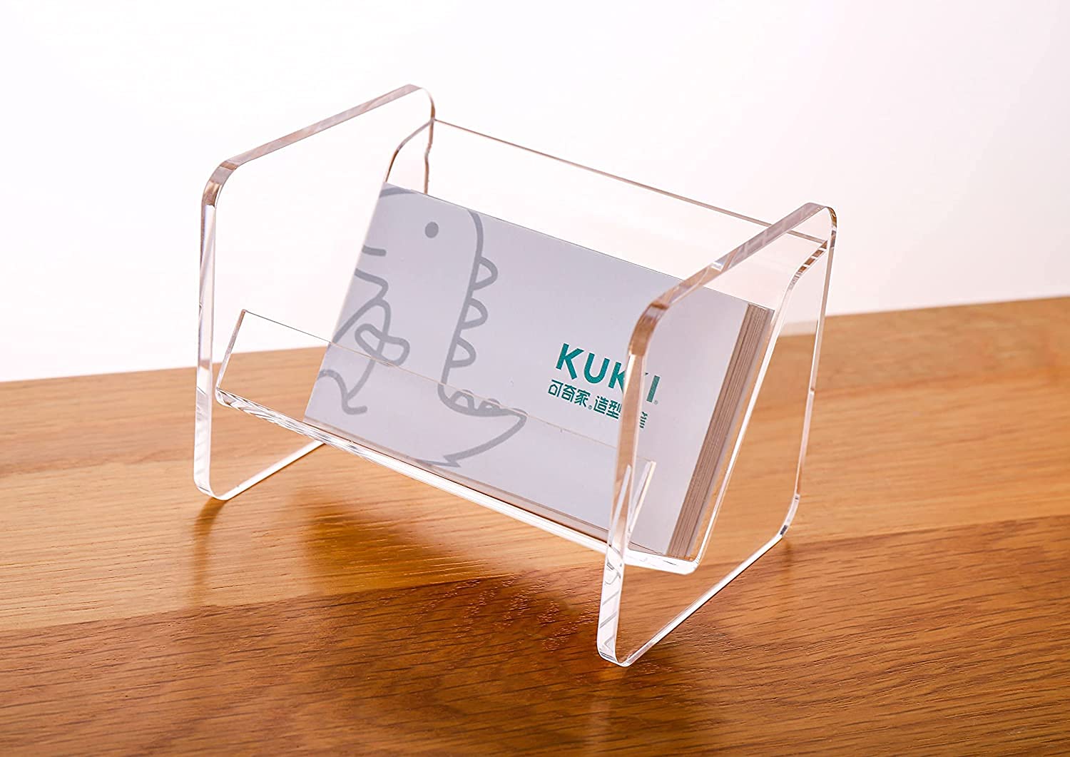 INDIAN DECOR 999810 Business Card Holder for Desk, Desktop Business Card Box Business Card Organizer as Desk Organizers and Accessories/Clear Acrylic 1Pocket – Pack of 2