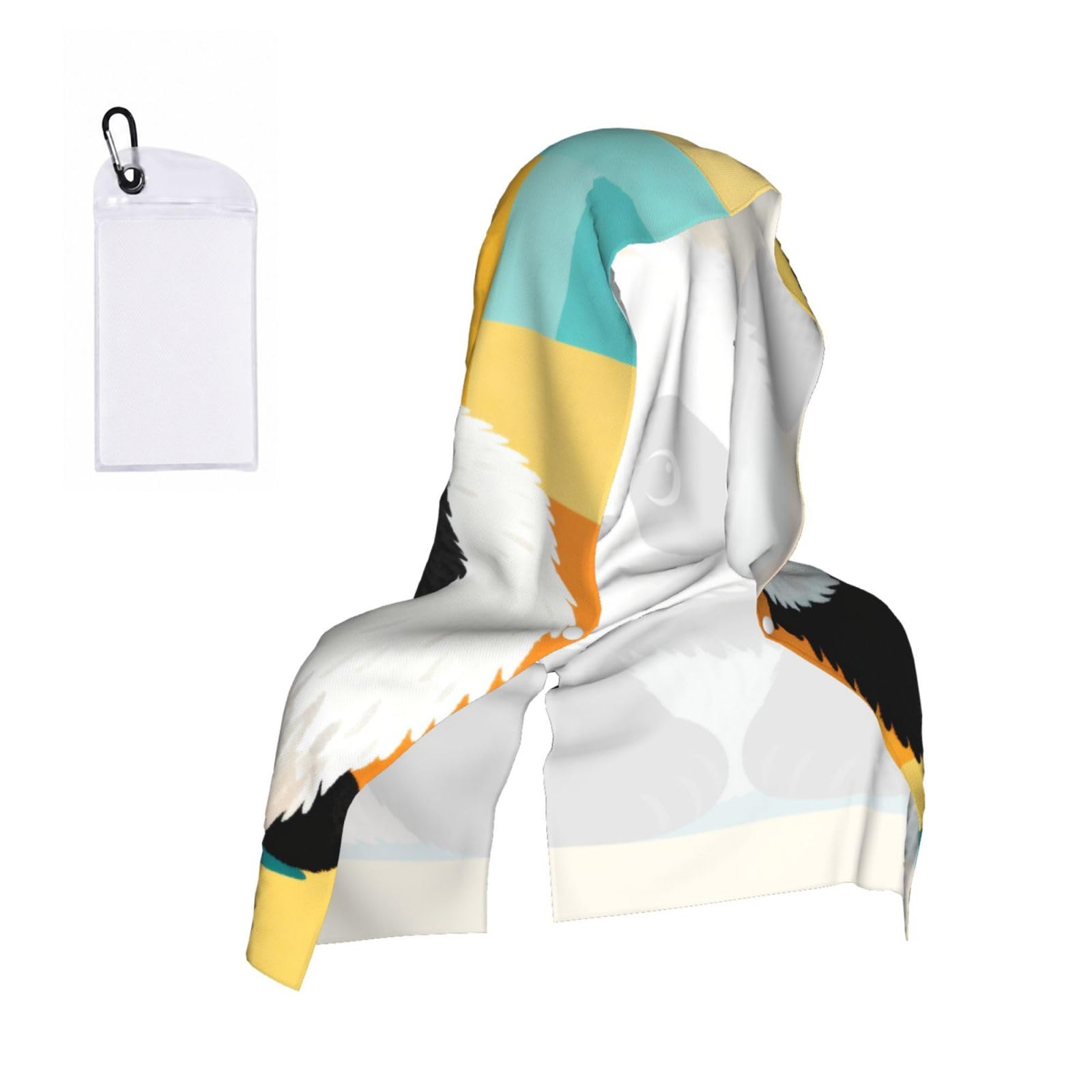 CNTDBU Panda Cooling Towel Hooded-Instant Chill Neck Cover for Sports, UV Cooling Rag for Running Gym