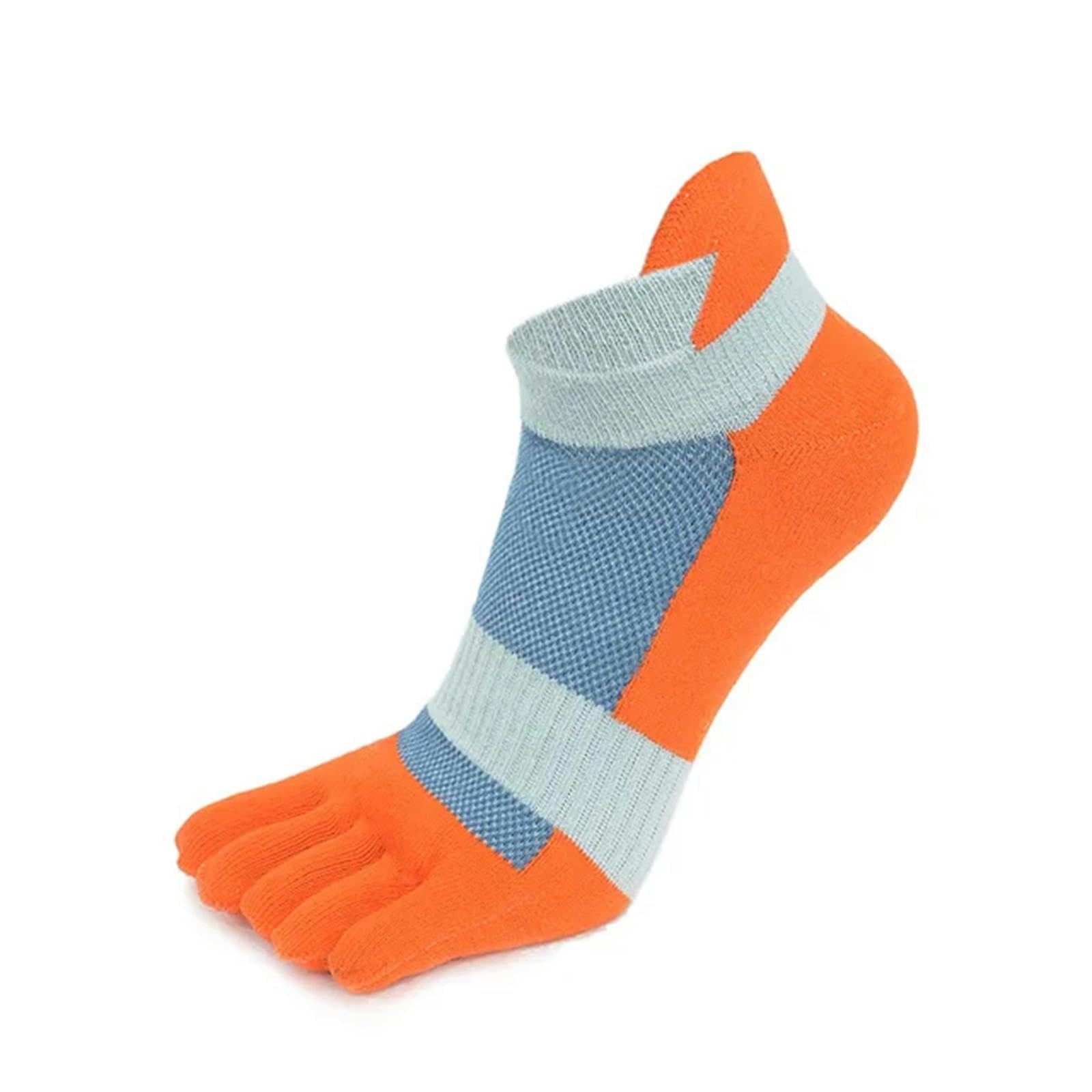 Calzini 5 Coppie Calzini da Uomo A Cinque Dita Grandi Calze da Mash di Cotone A Maglia Corta Traspirante-5 Coppie Arancione-Me 39-42